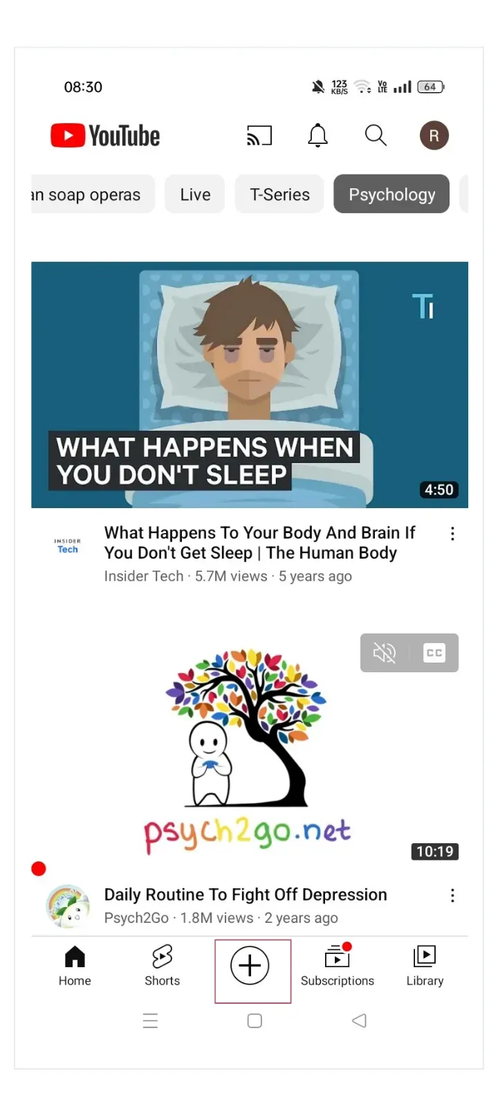 How To Schedule YouTube Videos On Phone Step 1