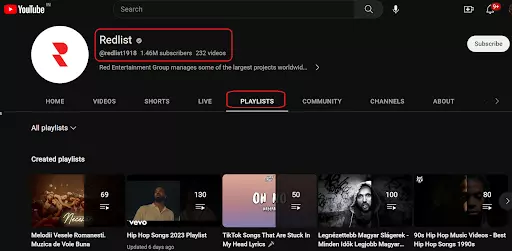 Redlist-youtube