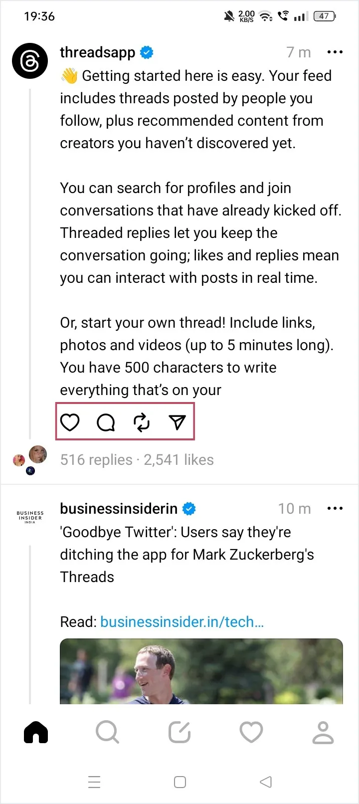 How To Share In Threads