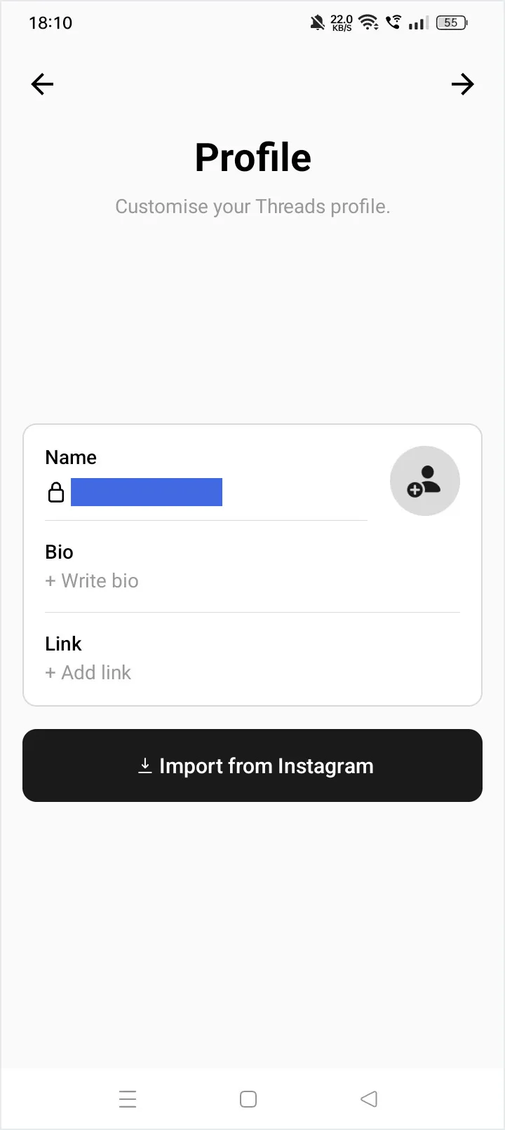 How To Create A Profile On Threads Step 3