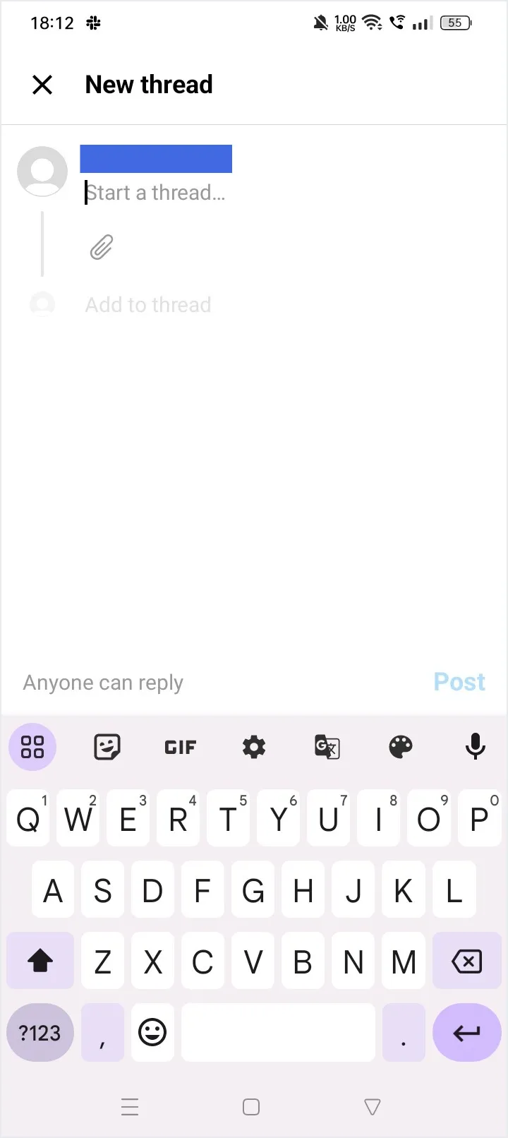 How To Post In Threads Step 2