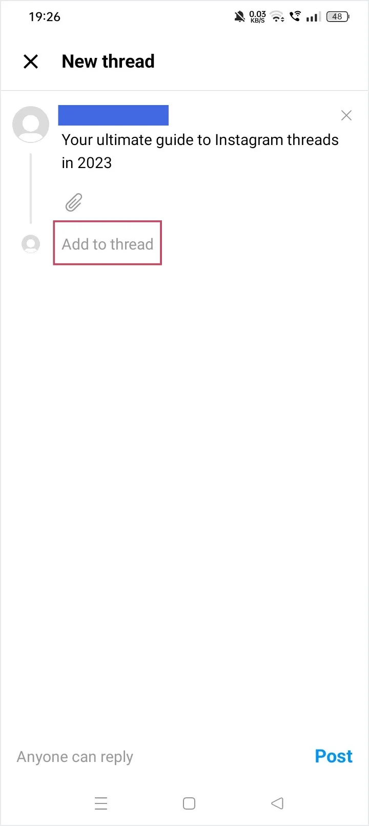 How To Post In Threads Step 3