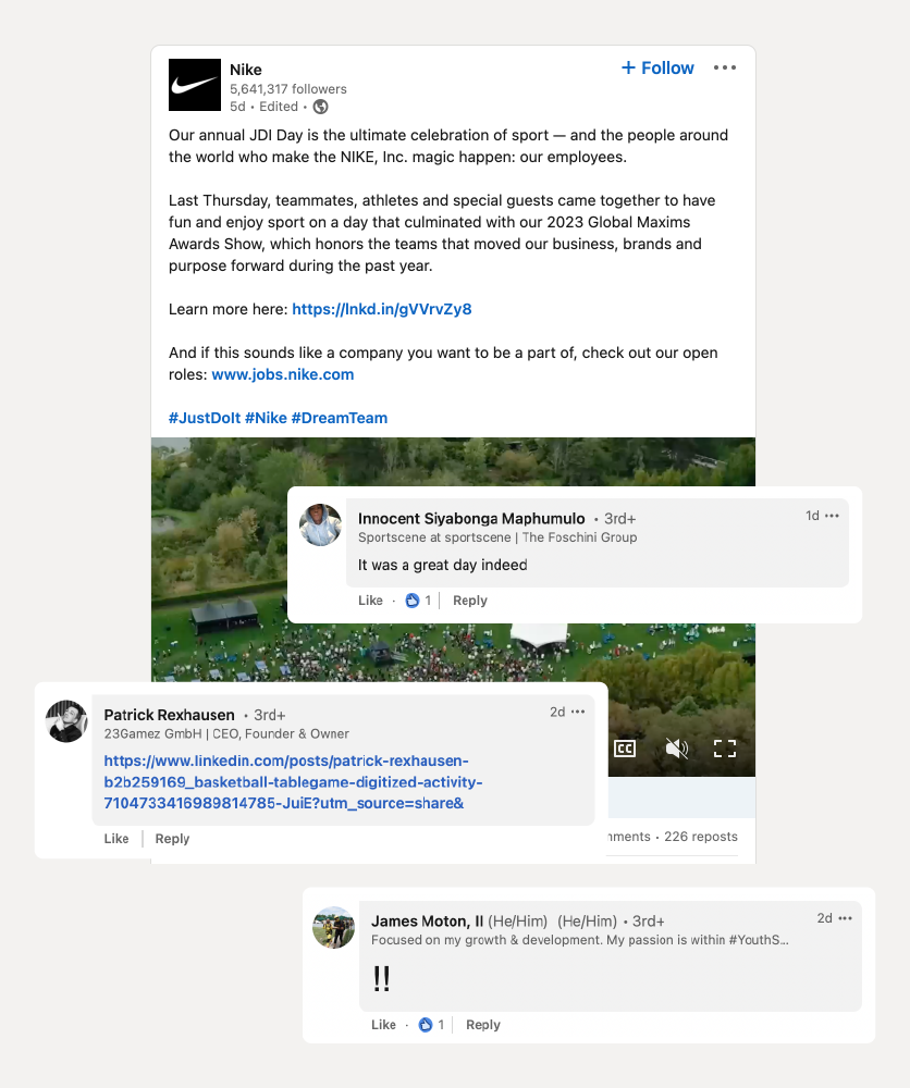 nike-spam-comments-on-linkedin