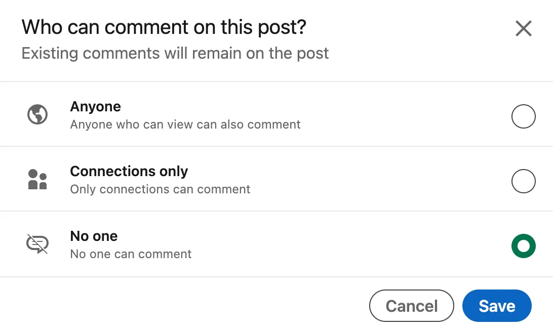 How To Turn Off Comments On LinkedIn Posts After Posting