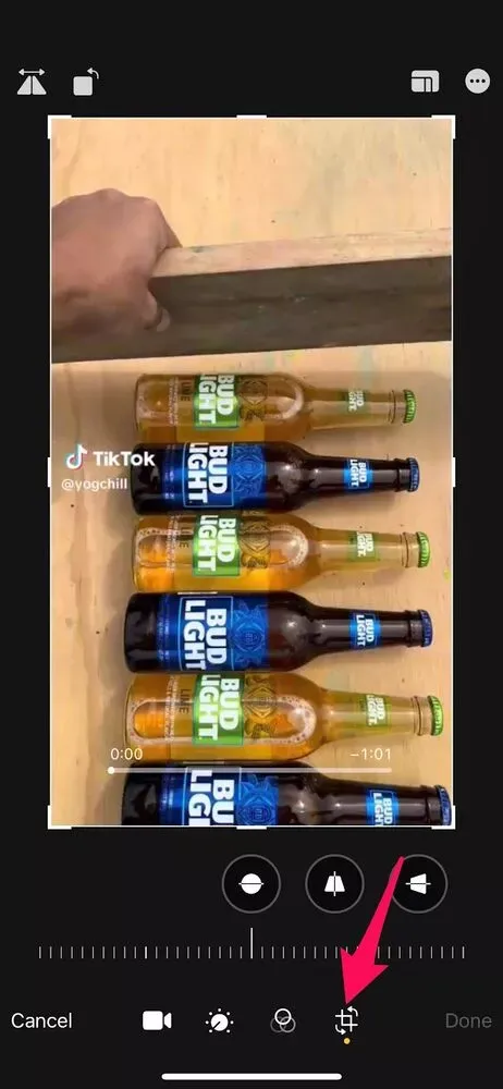 Click on the “Crop” icon