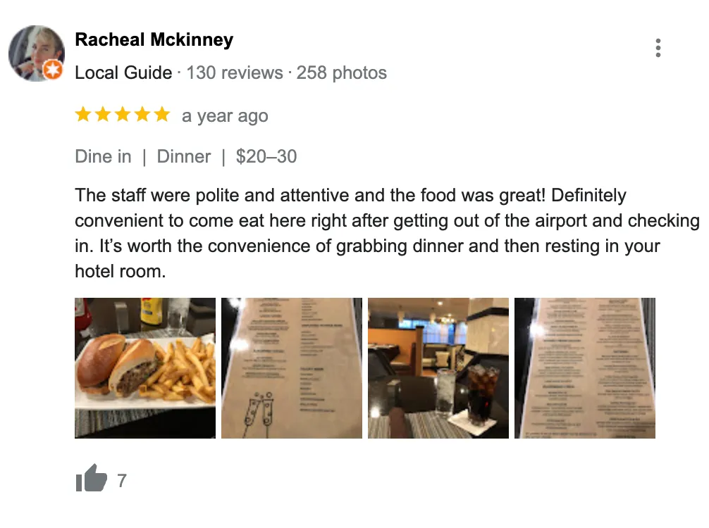 Food Review Example