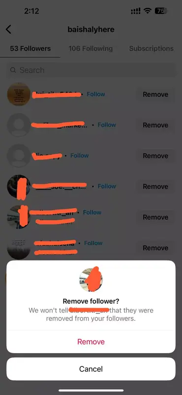 Select the friends you want to remove