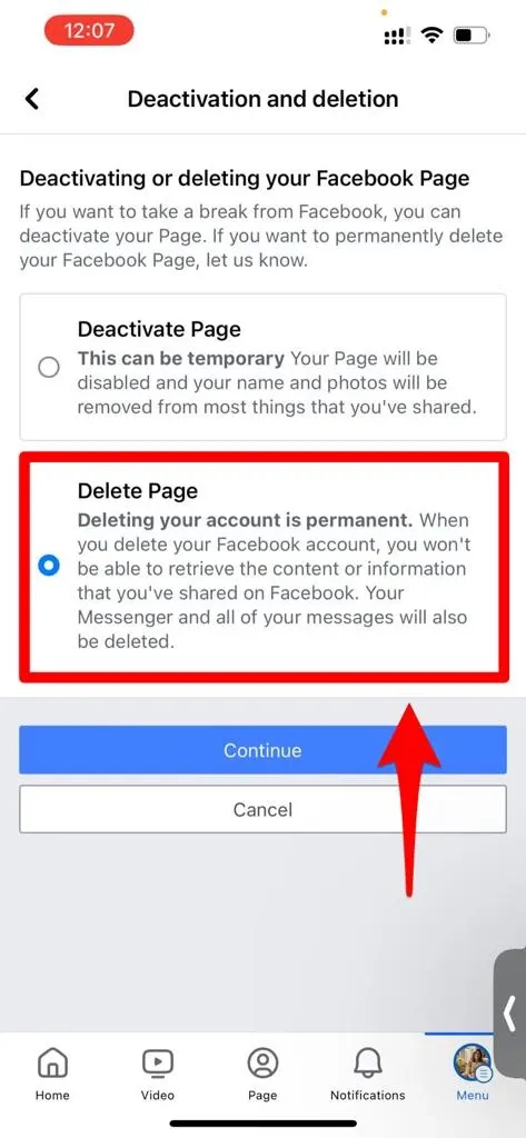 How to Delete a Facebook Page from Mobile