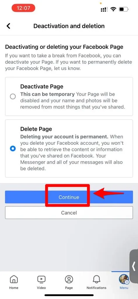 How to Delete a Facebook Page from Mobile
