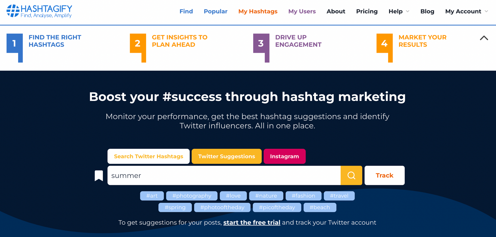 Hashtagify's TikTok Hashtag Generator