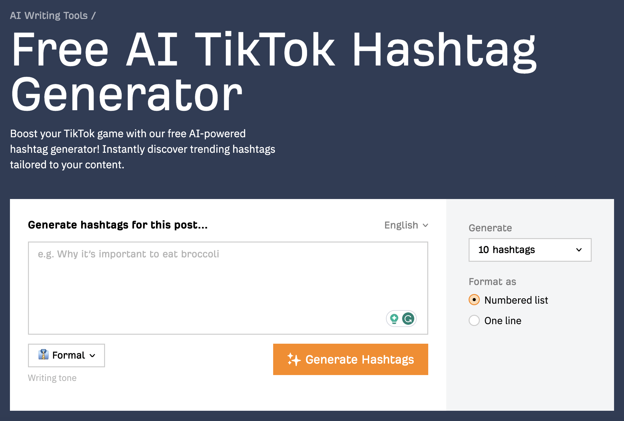 Ahrefs AI TikTok Hashtag Generator