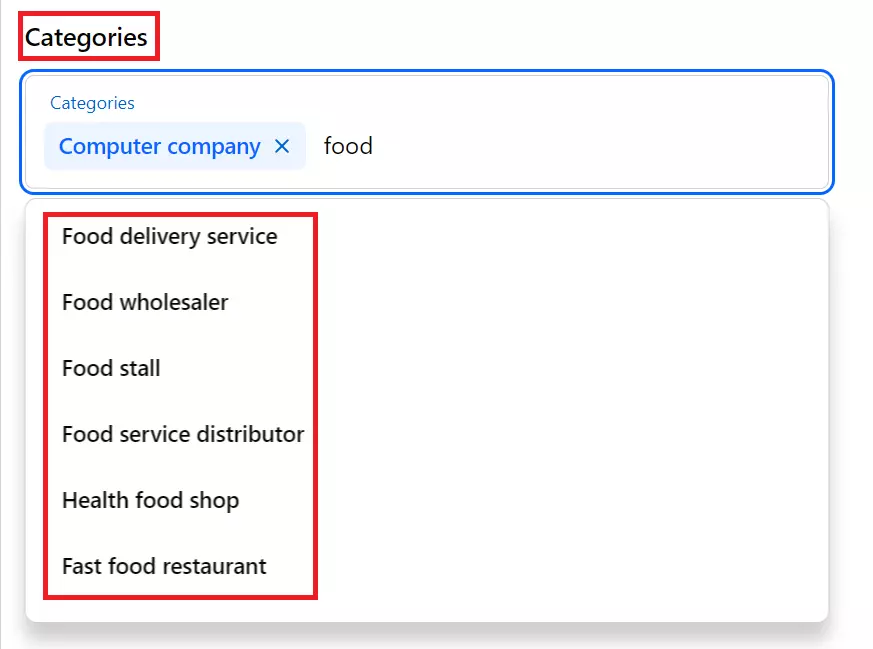categories